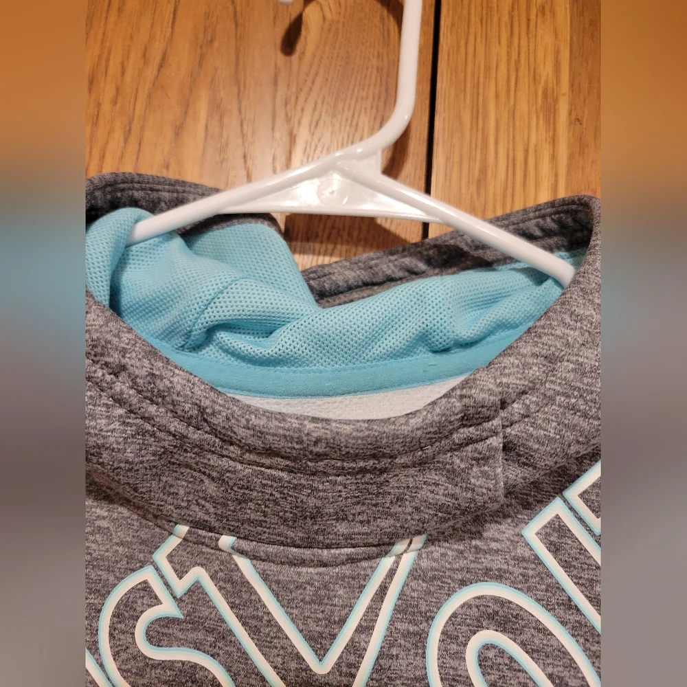 Girls Nike Dri-fit Gray And Teal Hoodie   Size Small 7/8